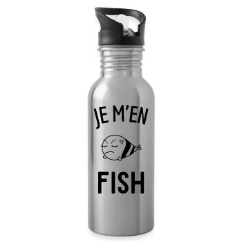 Je m'en fish - Gourde avec paille intégrée - argent clair - Droite