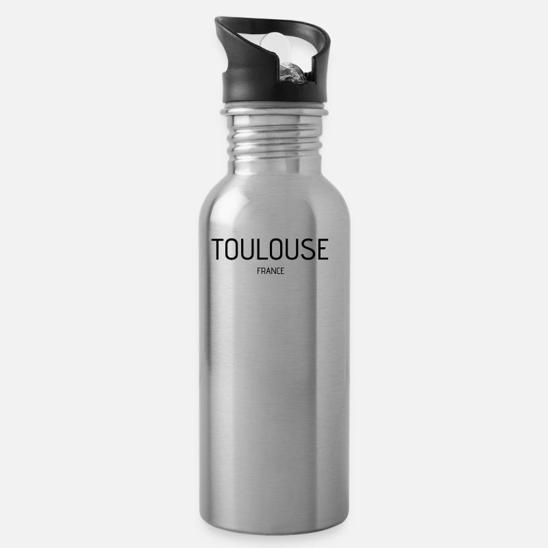 Toulouse - Trinkflasche mit integriertem Trinkhalm - Lightsilver