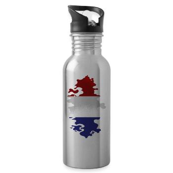 Netherlands Flag Holland Dutch Flag - Water bottle with straw - silver - Right