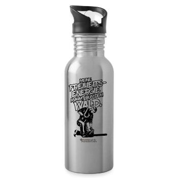 Holzfäller Spruch Freiheitsenergie - Trinkflasche mit integriertem Trinkhalm - Lightsilver - Rechts