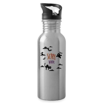 Scary Waiter - Water bottle with straw - silver - Right