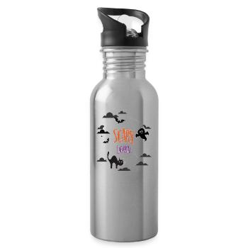 Scary Liberal - Water bottle with straw - silver - Right