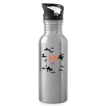 Scary Papa - Water bottle with straw - silver - Right