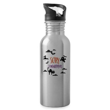 Scary Lexicographer - Water bottle with straw - silver - Right