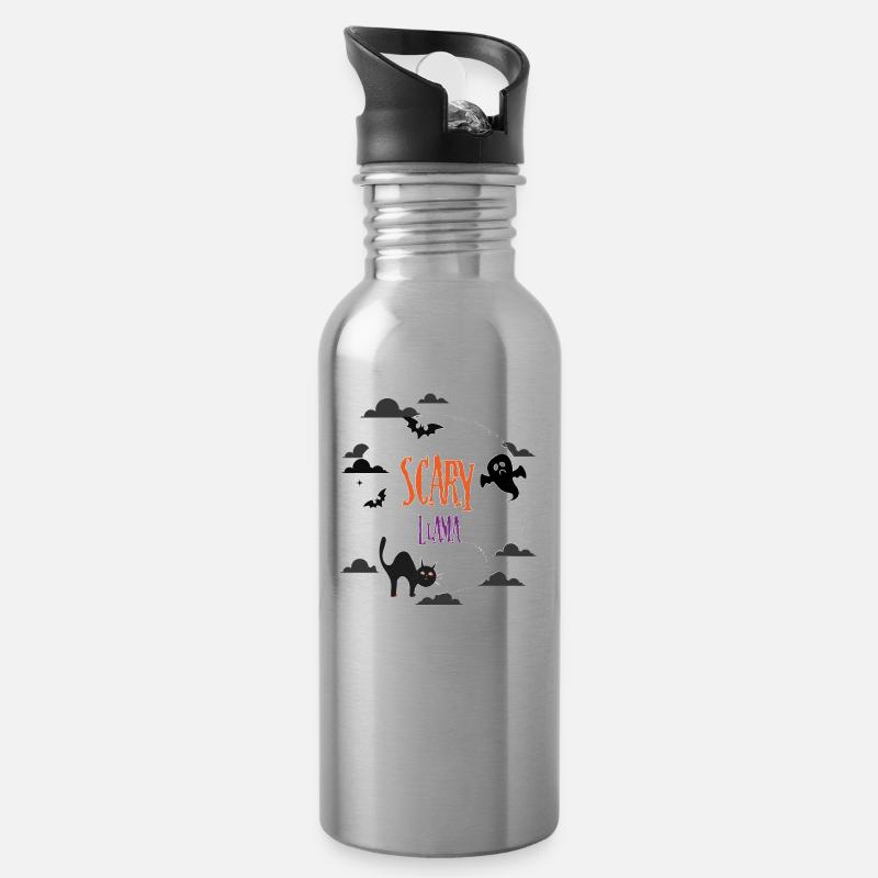 Scary Llama - Water bottle with straw - silver