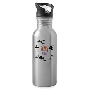 Scary Nacho - Water bottle with straw - silver - Right