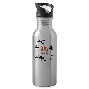 Scary Midwife - Water bottle with straw - silver - Right