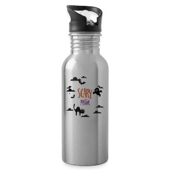 Scary Pastor - Water bottle with straw - silver - Right