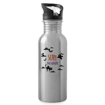 Scary Finfluencer - Water bottle with straw - silver - Right