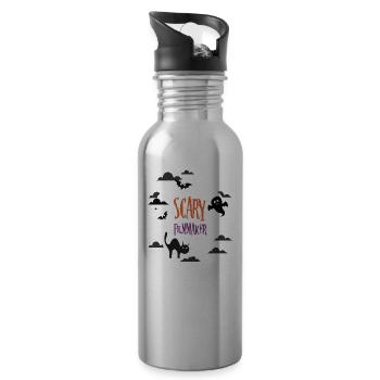 Scary Filmmaker - Water bottle with straw - silver - Right