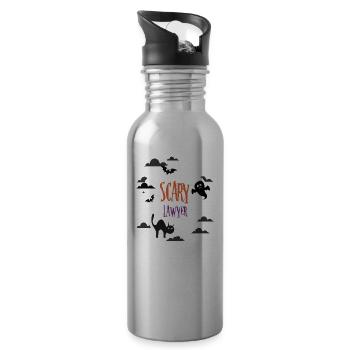 Scary Lawyer - Water bottle with straw - silver - Right