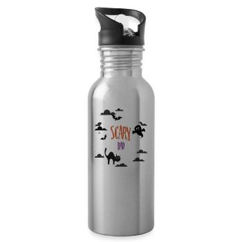 Scary Dad - Water bottle with straw - silver - Right