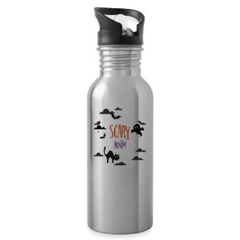 Scary Auntie - Water bottle with straw - silver - Right