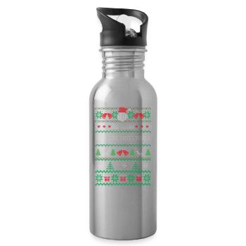One Merry Construction worker - Water bottle with straw - silver - Right