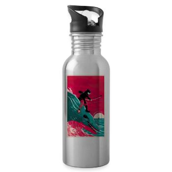 ASIASTYLE Samuraicat - Water bottle with straw - silver - Right