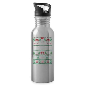 Ein fröhlicher Chirurg - Trinkflasche mit integriertem Trinkhalm - Lightsilver - Rechts