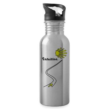 Camino de Santiago Jakobsweg - Trinkflasche mit integriertem Trinkhalm - Lightsilver - Rechts