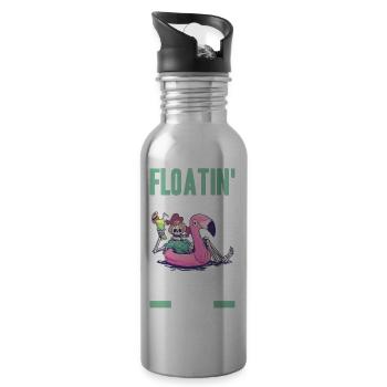 Rafting - Trinkflasche mit integriertem Trinkhalm - Lightsilver - Rechts