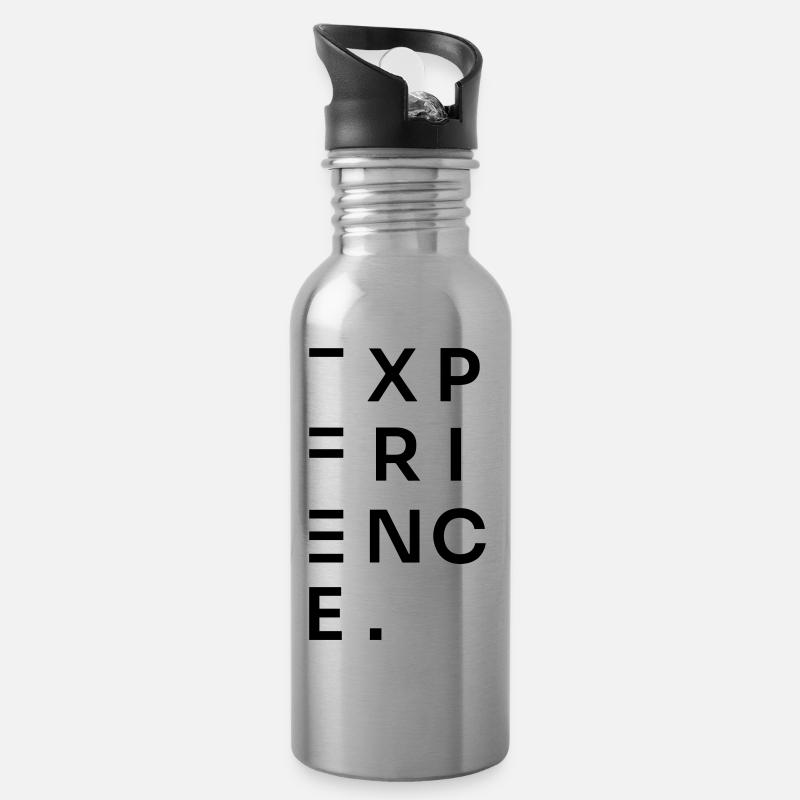 ERFAHRUNG - Trinkflasche mit integriertem Trinkhalm - Lightsilver
