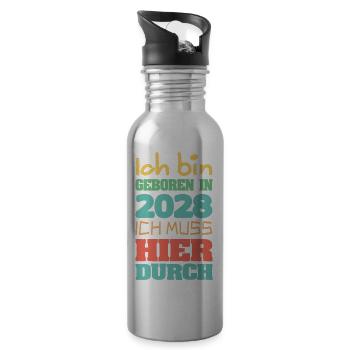Bin 2028 - Trinkflasche mit integriertem Trinkhalm - Lightsilver - Rechts