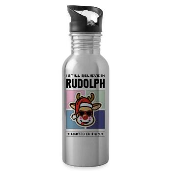 Rudolph - Trinkflasche mit integriertem Trinkhalm - Lightsilver - Rechts