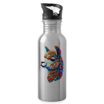 Alpaca - Water bottle with straw - silver - Right