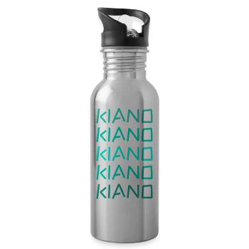 Kiano als Vorname - Trinkflasche mit integriertem Trinkhalm - Lightsilver - Rechts