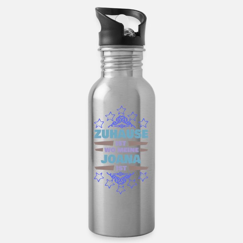 Joana - Trinkflasche mit integriertem Trinkhalm - Lightsilver