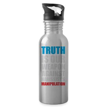 Empowering Truth Speech Bubble Design - Trinkflasche mit integriertem Trinkhalm - Lightsilver - Rechts