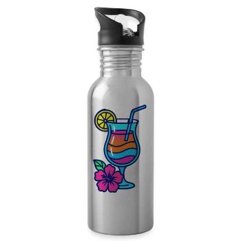 cocktail - Gourde avec paille intégrée - argent clair - Droite
