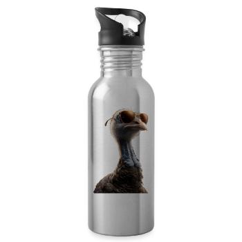 Turkey Chickens Bird Turkey - Water bottle with straw - silver - Right