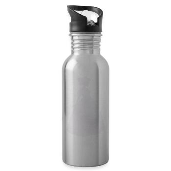 Princess silhouette in ball gown - Water bottle with straw - silver - Right
