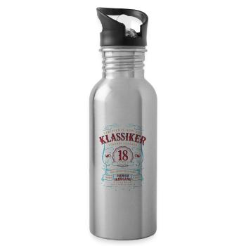 18. Geburtstag Geschenk 18 Jahre alt - Trinkflasche mit integriertem Trinkhalm - Lightsilver - Rechts