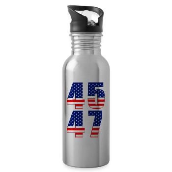45 47 American Politics USA - Water bottle with straw - silver - Right