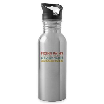 Physical Therapist Speech and Massage Therapy Chir - Trinkflasche mit integriertem Trinkhalm - Lightsilver - Rechts
