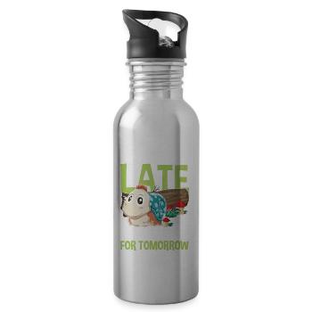 I'm Not Late I'm Just Early For Tomorrow - Trinkflasche mit integriertem Trinkhalm - Lightsilver - Rechts