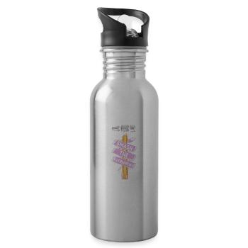 Smash The Patriarchy Feminist Women Empowerment - Trinkflasche mit integriertem Trinkhalm - Lightsilver - Rechts