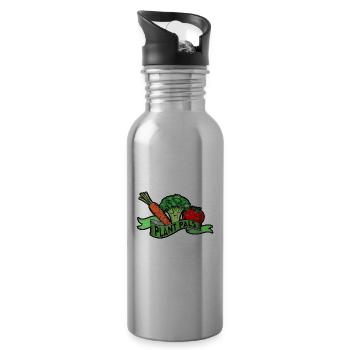 Vegan Power Plant Vegetarian Diet Veganism Veggies - Trinkflasche mit integriertem Trinkhalm - Lightsilver - Rechts