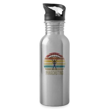 Parachuting Woman Oh Chute Parachute - Trinkflasche mit integriertem Trinkhalm - Lightsilver - Rechts