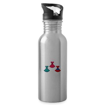 Square Dance Music Caller Folk Dance Dancer Usa - Water bottle with straw - silver - Right