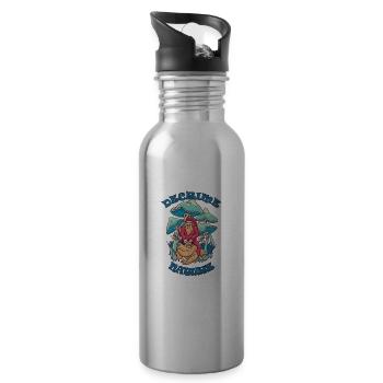 Decrime Nature Colorful Magic Mushroom Trippy - Trinkflasche mit integriertem Trinkhalm - Lightsilver - Rechts