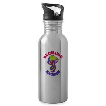 Decrime Nature Colorful Magic Mushroom Trippy - Water bottle with straw - silver - Right