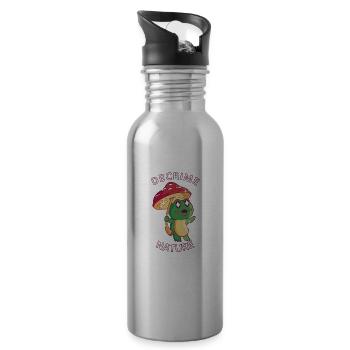 Decrime Nature Colorful Mushroom Frog - Water bottle with straw - silver - Right