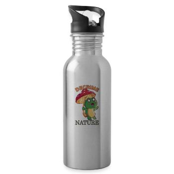 Decrime Nature Colorful Mushroom Frog - Trinkflasche mit integriertem Trinkhalm - Lightsilver - Rechts