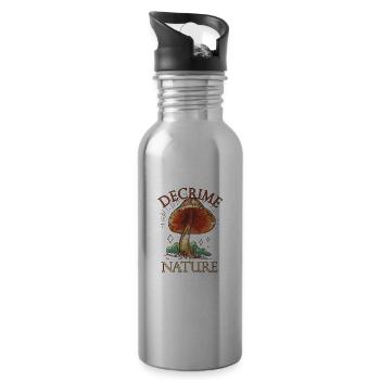 Decrime Nature Colorful Mushroom Trippy - Water bottle with straw - silver - Right
