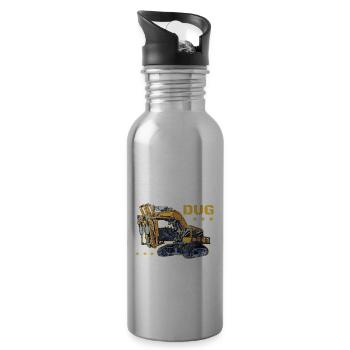 Been There Dug That | Funny Excavator Operator - Trinkflasche mit integriertem Trinkhalm - Lightsilver - Rechts