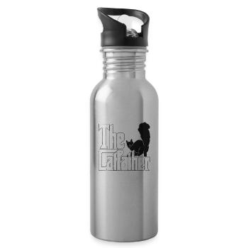 Cat Dad The Catfather Crazy Cat Father Kitty Daddy - Gourde avec paille intégrée - argent clair - Droite
