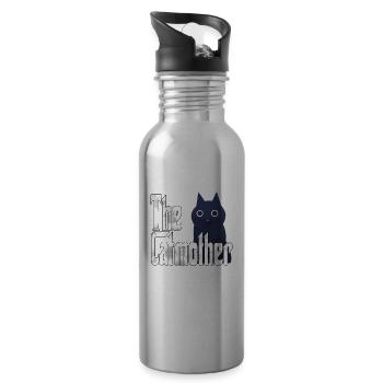 Cat Mom The Catmother Crazy Cat Mother Kitty Mommy - Water bottle with straw - silver - Right