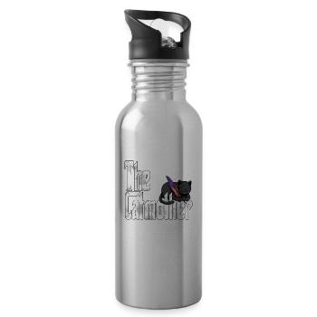 Cat Mom The Catmother Crazy Cat Mother Kitty Mommy - Water bottle with straw - silver - Right