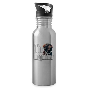 Labrador Retriever Dog Dad Dogfather Dogs Daddy Fa - Water bottle with straw - silver - Right